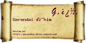 Gerendai Áhim névjegykártya